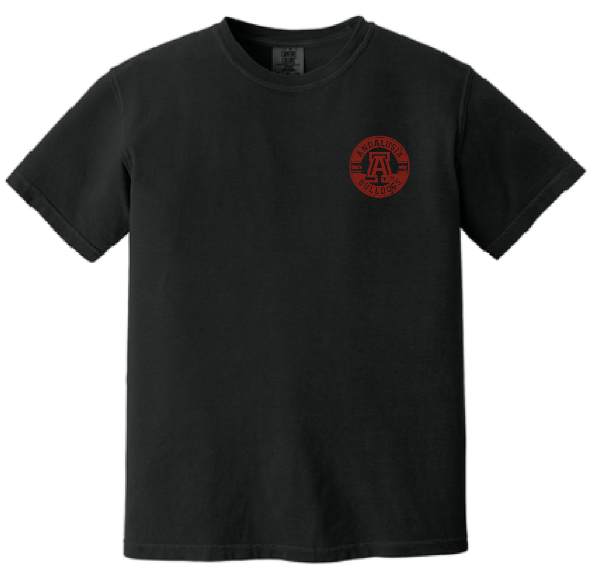 Andalusia Bulldogs Circle Stamp Tee - Black, front