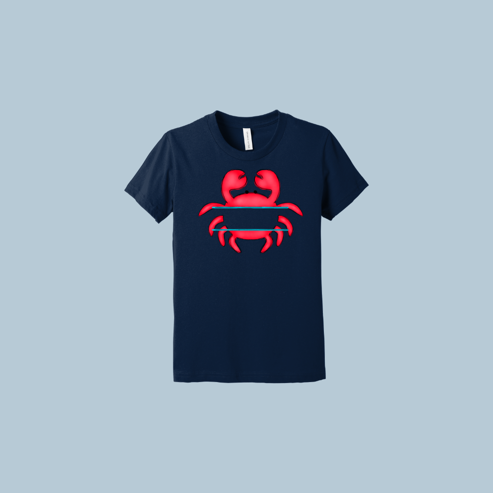 Crab Custom T-Shirt-Youth Bella Canvas Navy