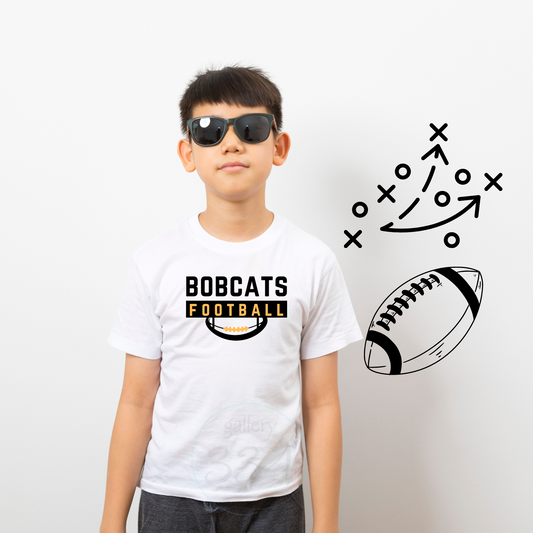 Youth Black/Gold Bobcats Football Shirt