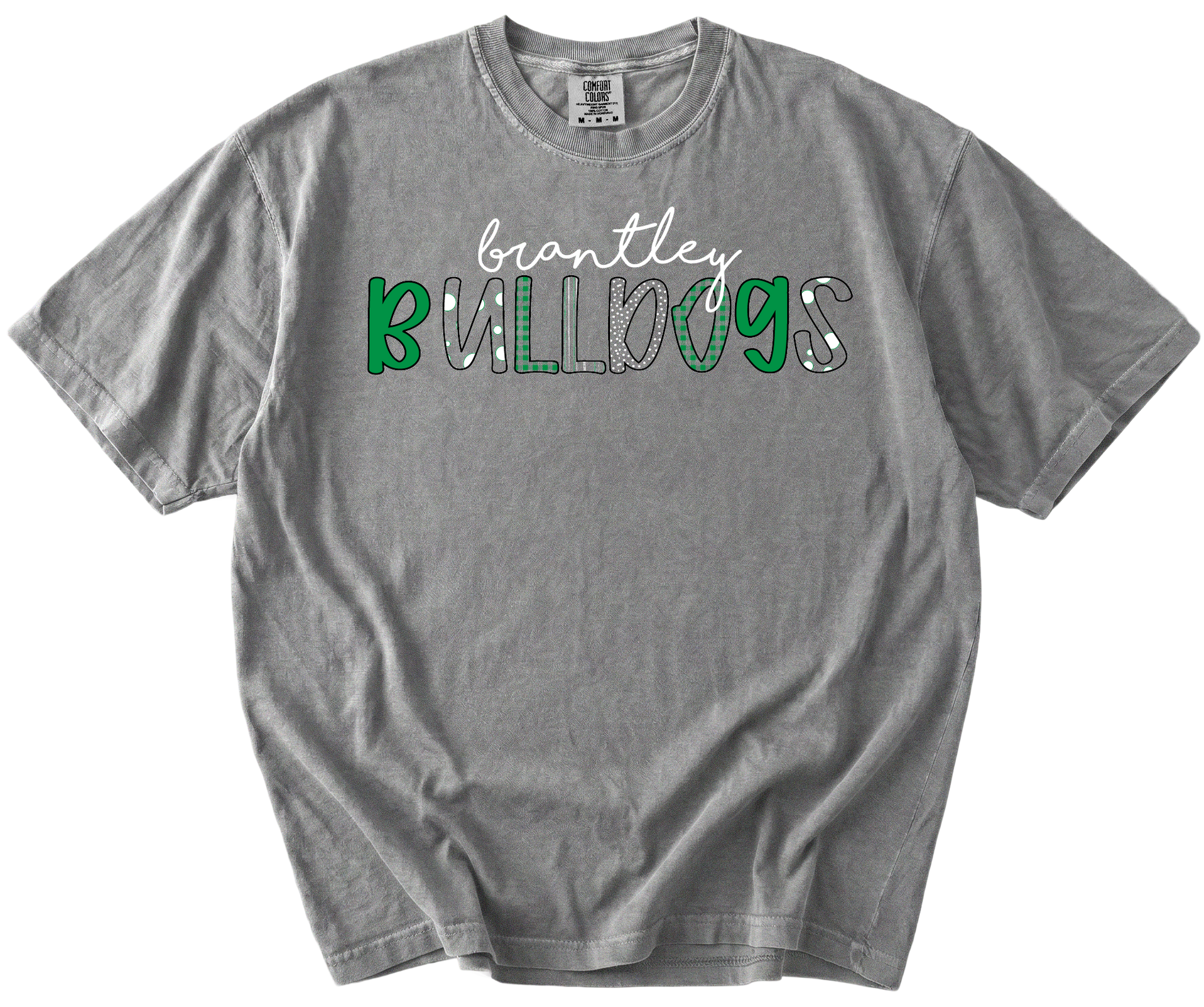 Brantley Bulldogs Pattern Comfort Colors Tee Gallery 334