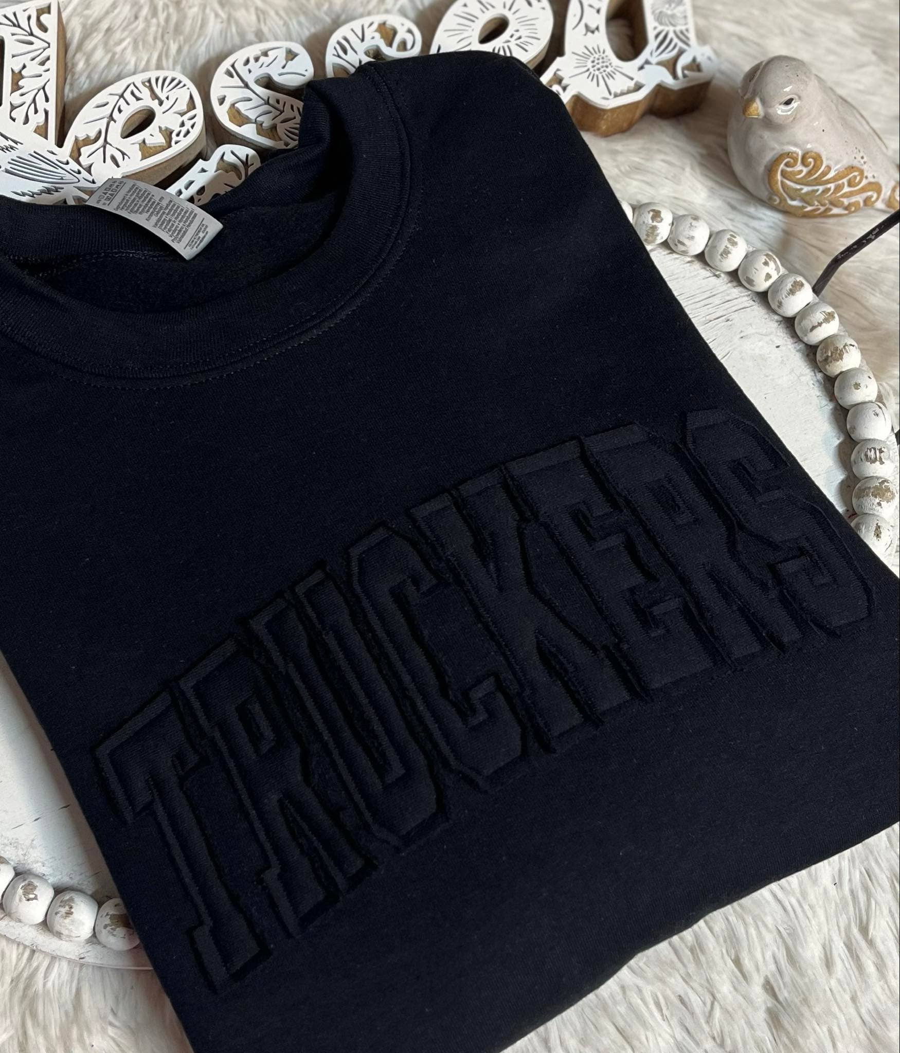 NEW Colors! Custom Raggy Sweatshirt, Popular tone on tone April's Sew Vinyl
