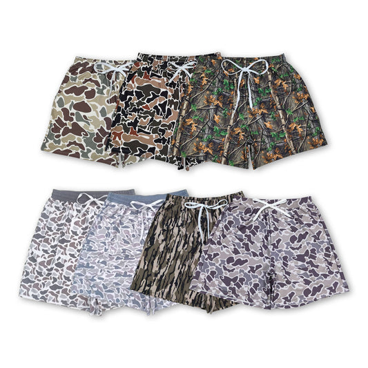Multi color camo adult men swim trunks