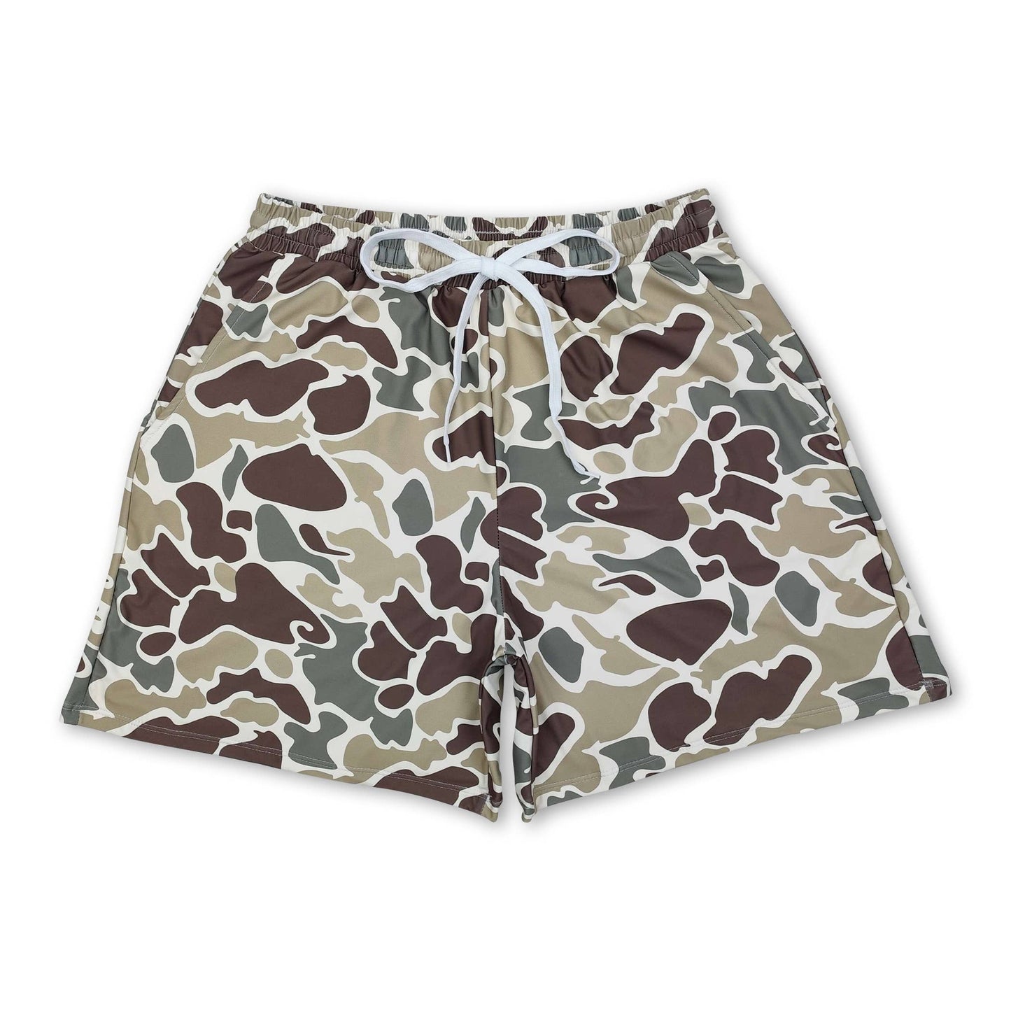 Multi color camo adult men swim trunks