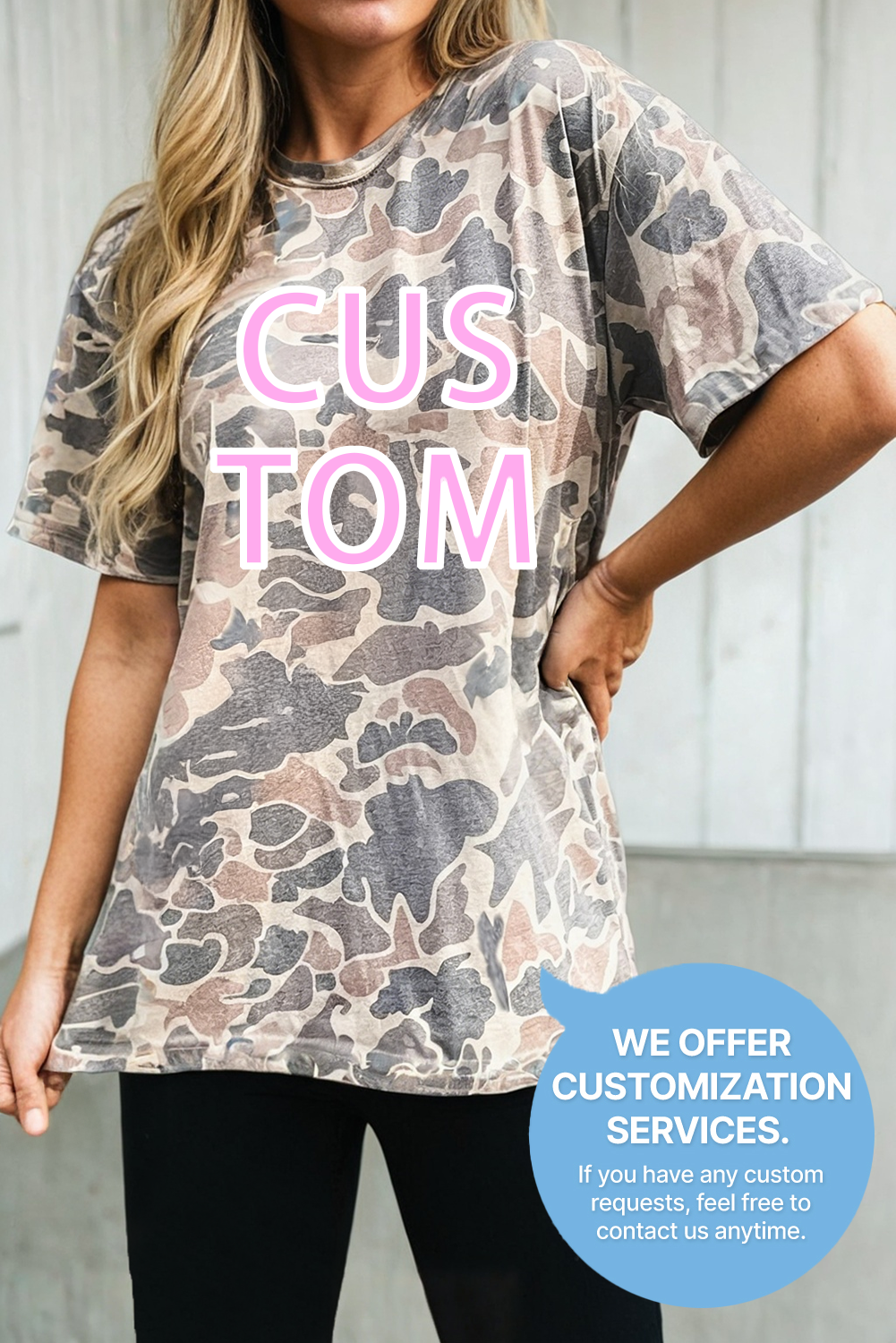 LAS Retro Camouflage Custom Women Casual T Shirt (S-4X) LA Society