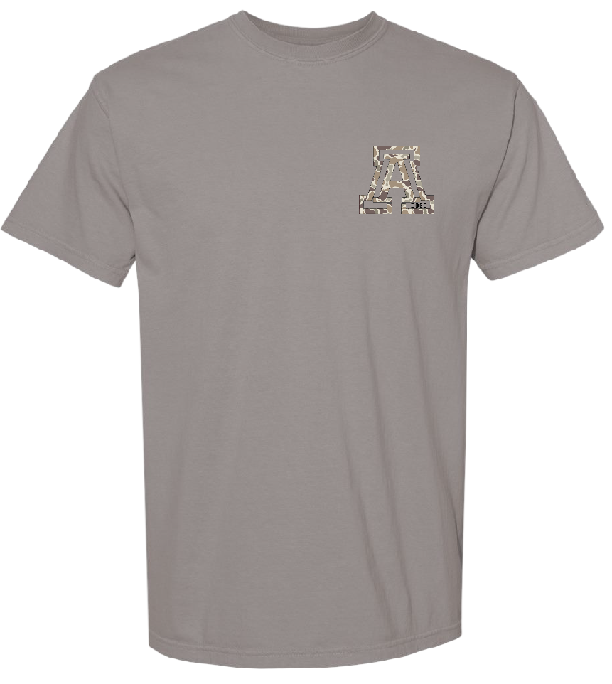 Andalusia Bulldogs Camo A Tee - Gray, front
