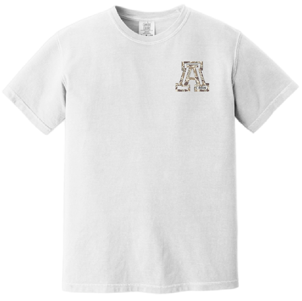 Andalusia Bulldogs Camo A Tee - White, front