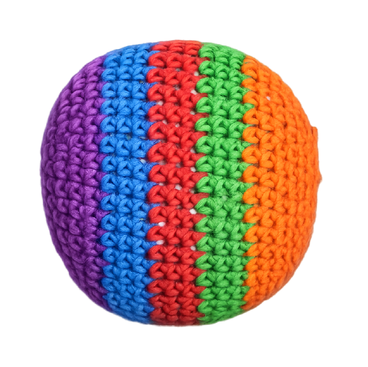 Extreme Retro Hand-Knitted Kick Pouch Footbag - 12/Display Novelty Brands