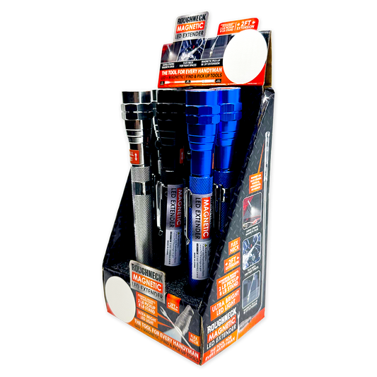 Roughneck Magnetic LED Flashlight Extender Tool - 6/Display