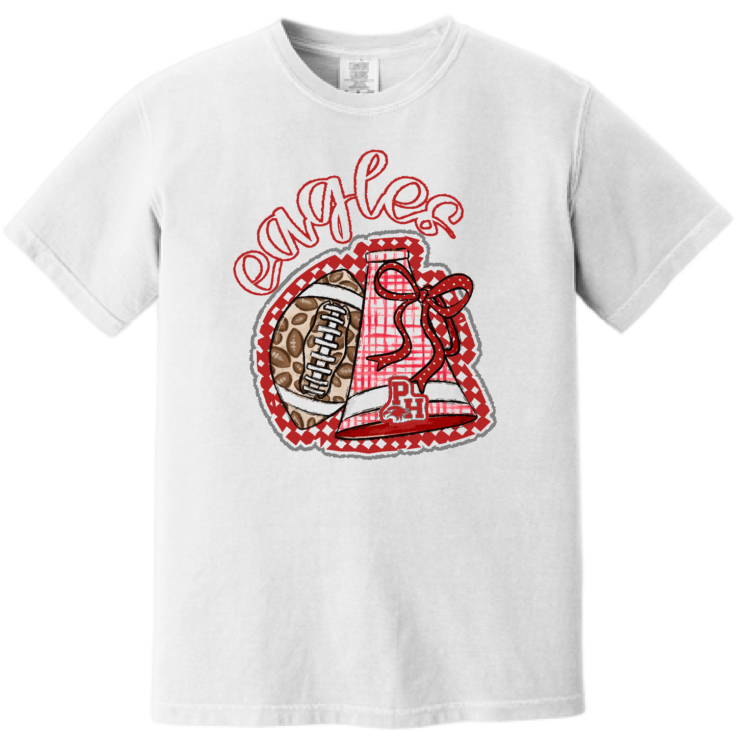 Pleasant Home Eagles Cheer Megaphone Game Day T-Shirt Gallery 334