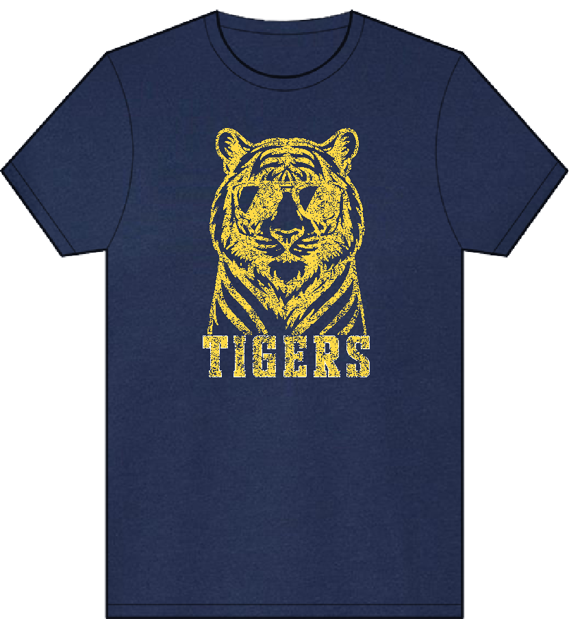 Navy Vintage Tigers Tee Gallery 334