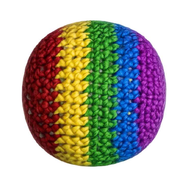 Extreme Retro Hand-Knitted Kick Pouch Footbag - 12/Display Novelty Brands