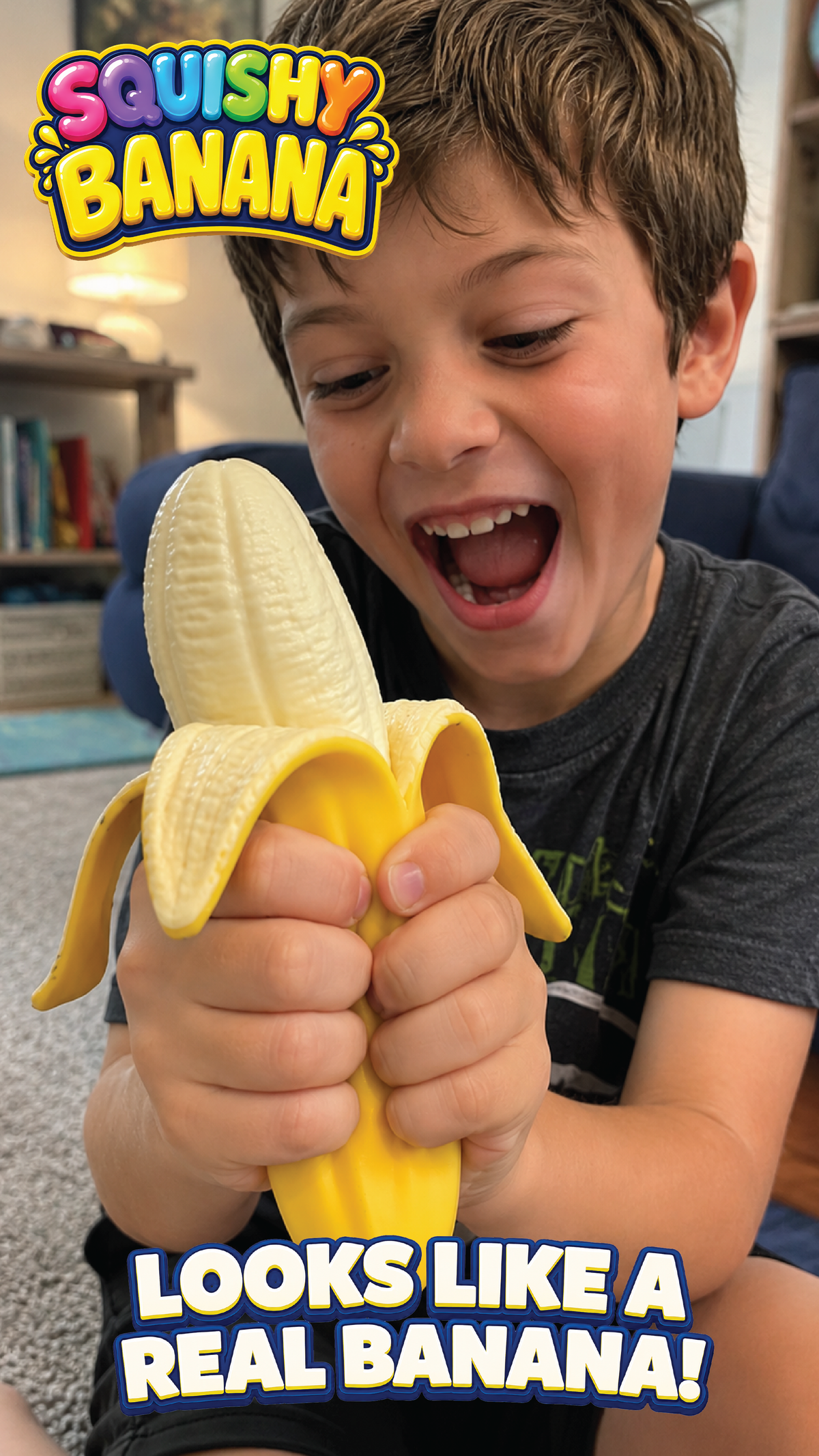Fun Doh Squishy Banana Stress Relief Toy - 6/Display Novelty Brands
