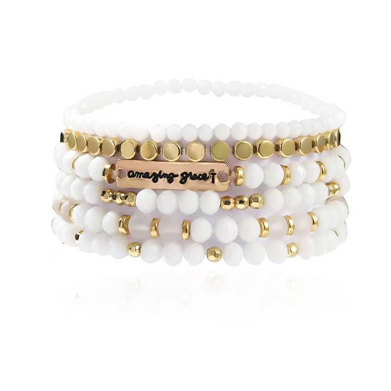 Cute Stacked Amazing Grace Bracelet for Women 2 COLORS