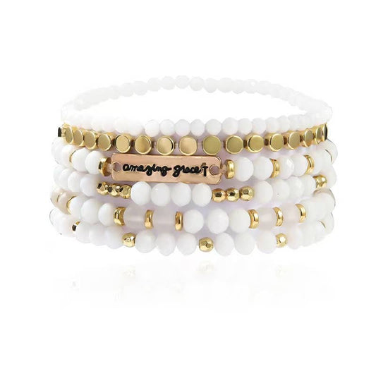 Cute Stacked Amazing Grace Bracelet for Women 2 COLORS