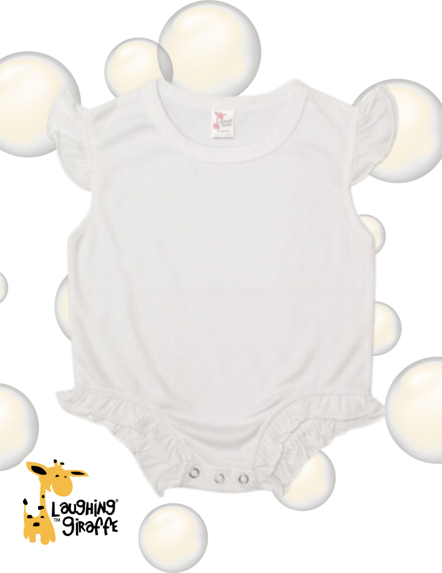 Adorable Cute Baby Girl Flutter Sleeve Ruffle Bubble Romper Laughing Giraffe