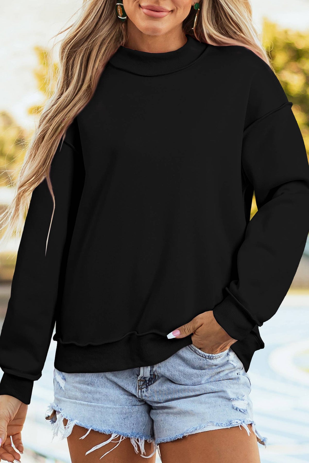Game Day Oversize Reversible Mock Neck Sweatshirt | S-4X: Coffee / Missy / M Little Daisy Closet