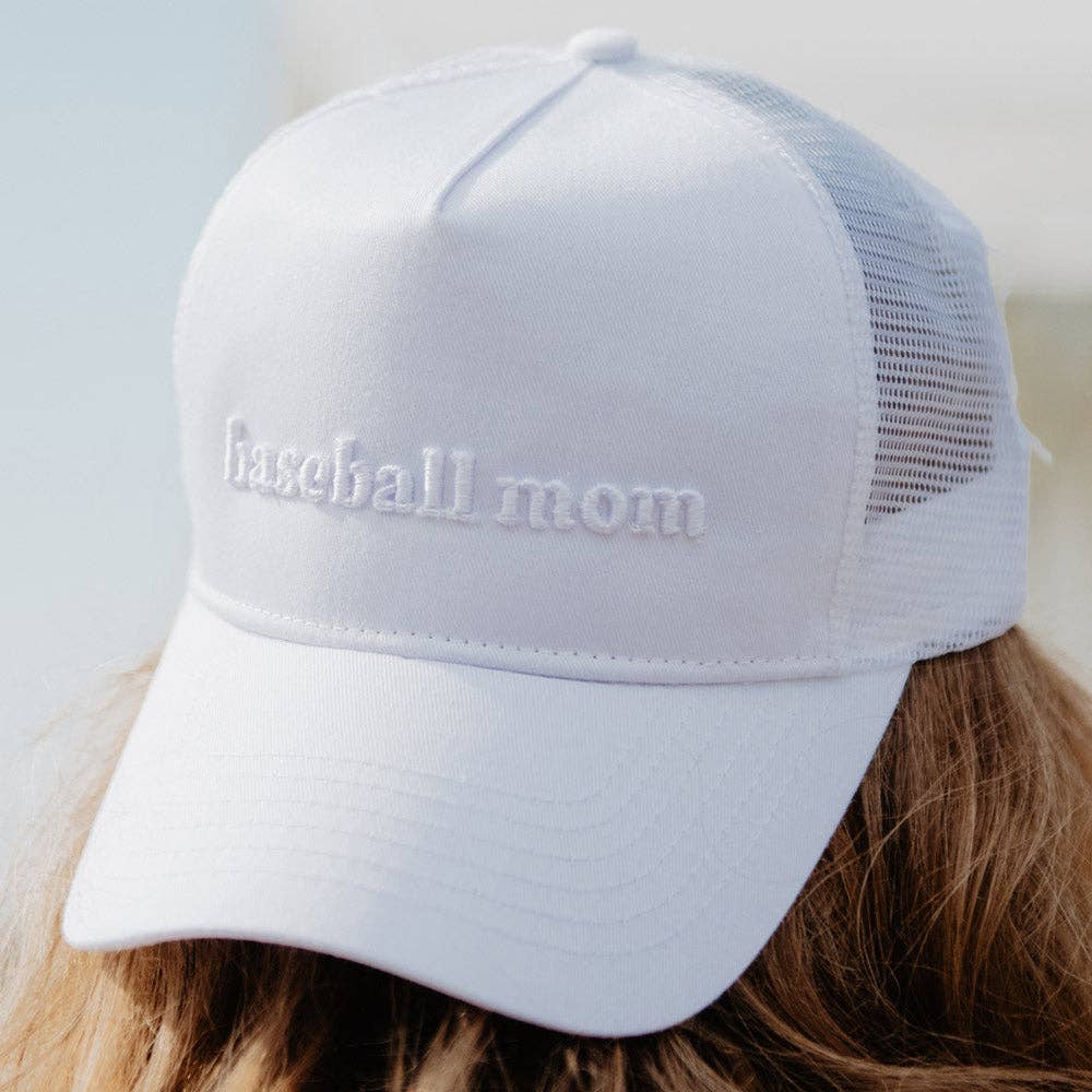 Baseball Mom 3-D Embroidered Trucker Hat Katydid