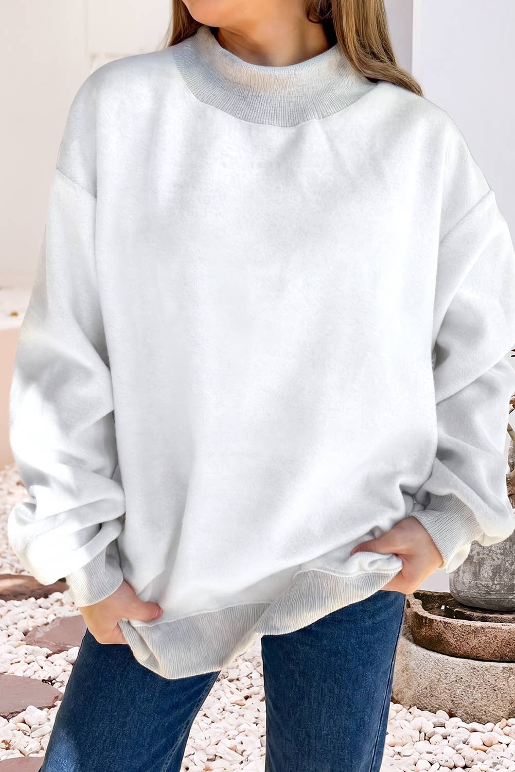 Game Day Oversize Reversible Mock Neck Sweatshirt | S-4X: Coffee / Missy / S Little Daisy Closet