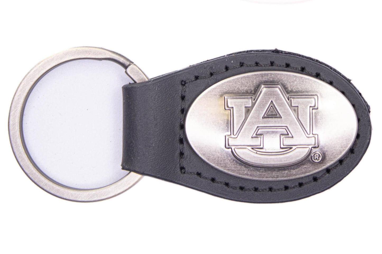 Auburn Tigers Oval Leather Key Fob.