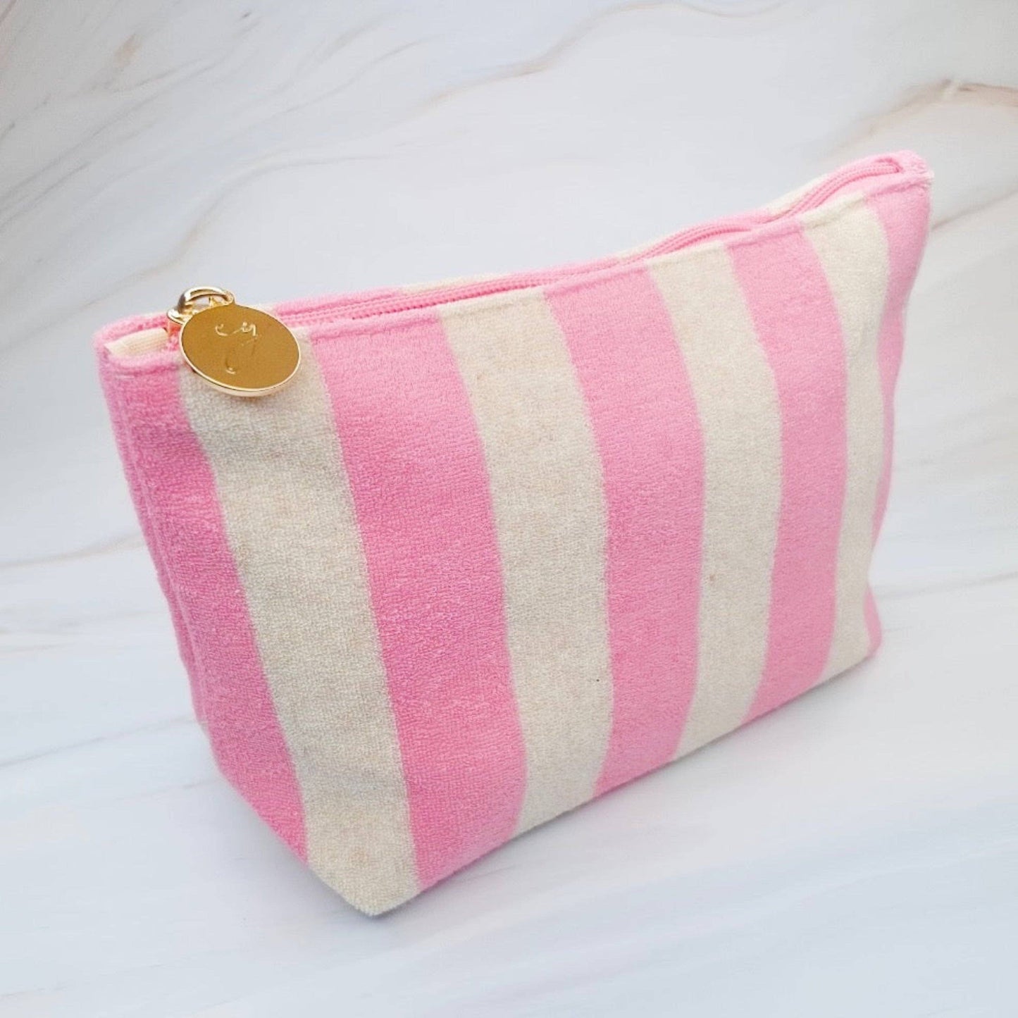 Terry Striped Everything Pouch Cosmetic Case