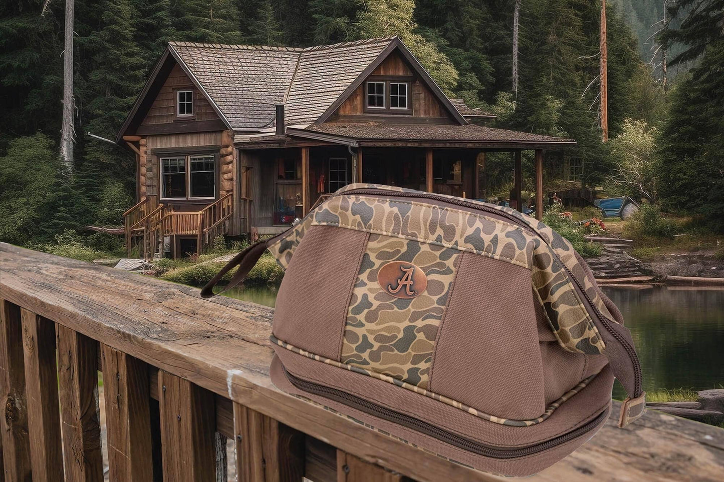 Alabama Crimson Tide Camo Canvas Toiletry Bag.