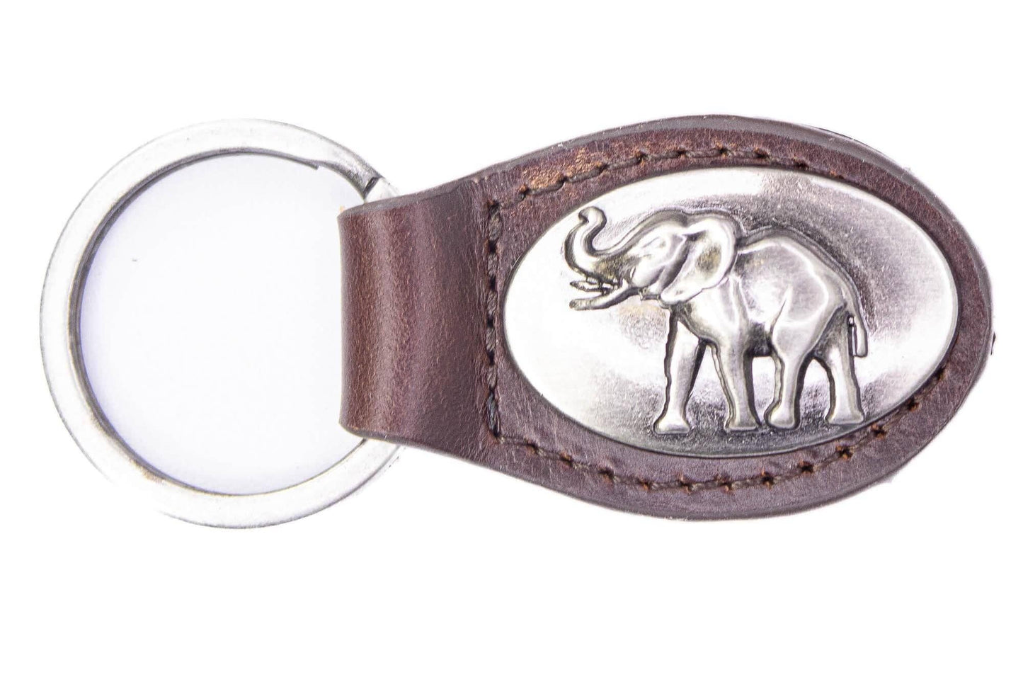 Alabama Crimson Pride Oval Leather Key Fob.