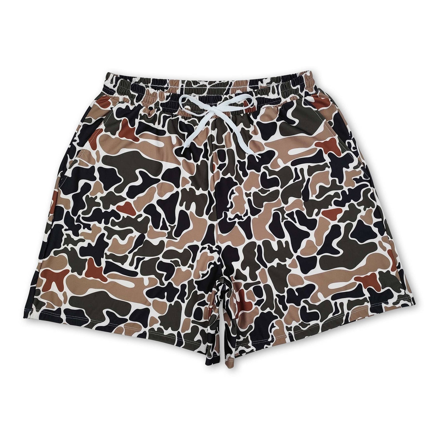 Multi color camo adult men swim trunks