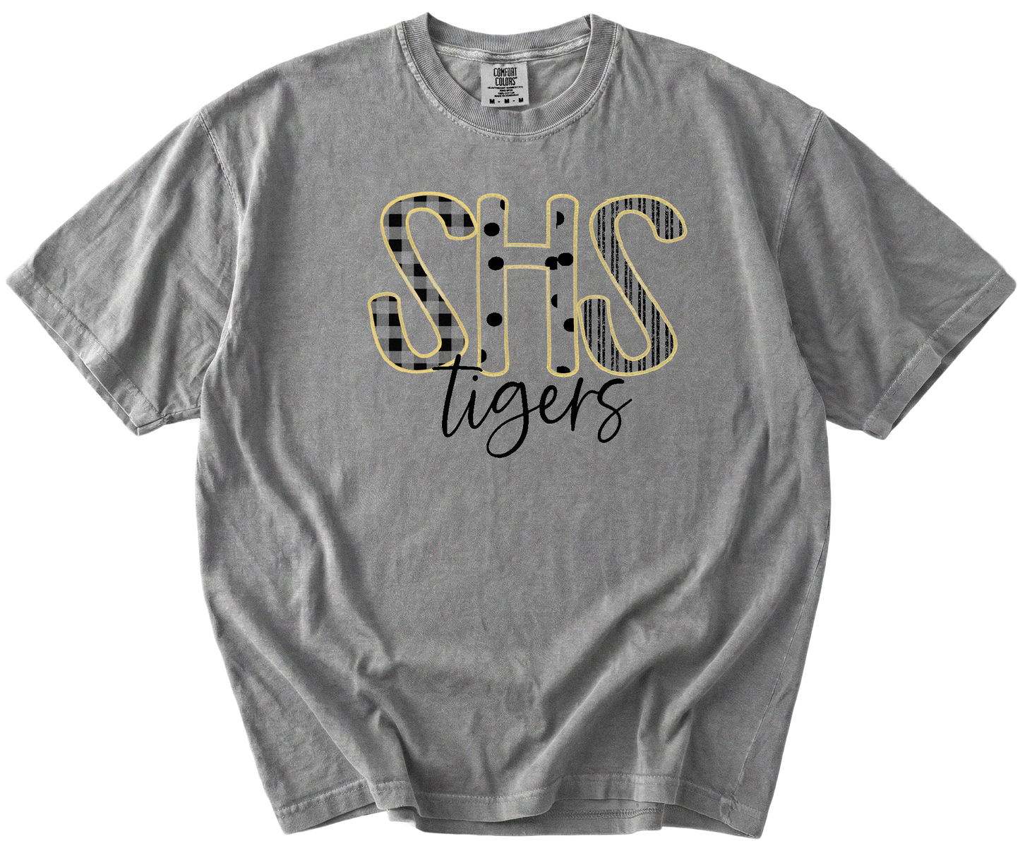 SHS Comfort Colors Shirt | Patterned Letter Tigers T-Shirt | Adult and Youth Gallery 334