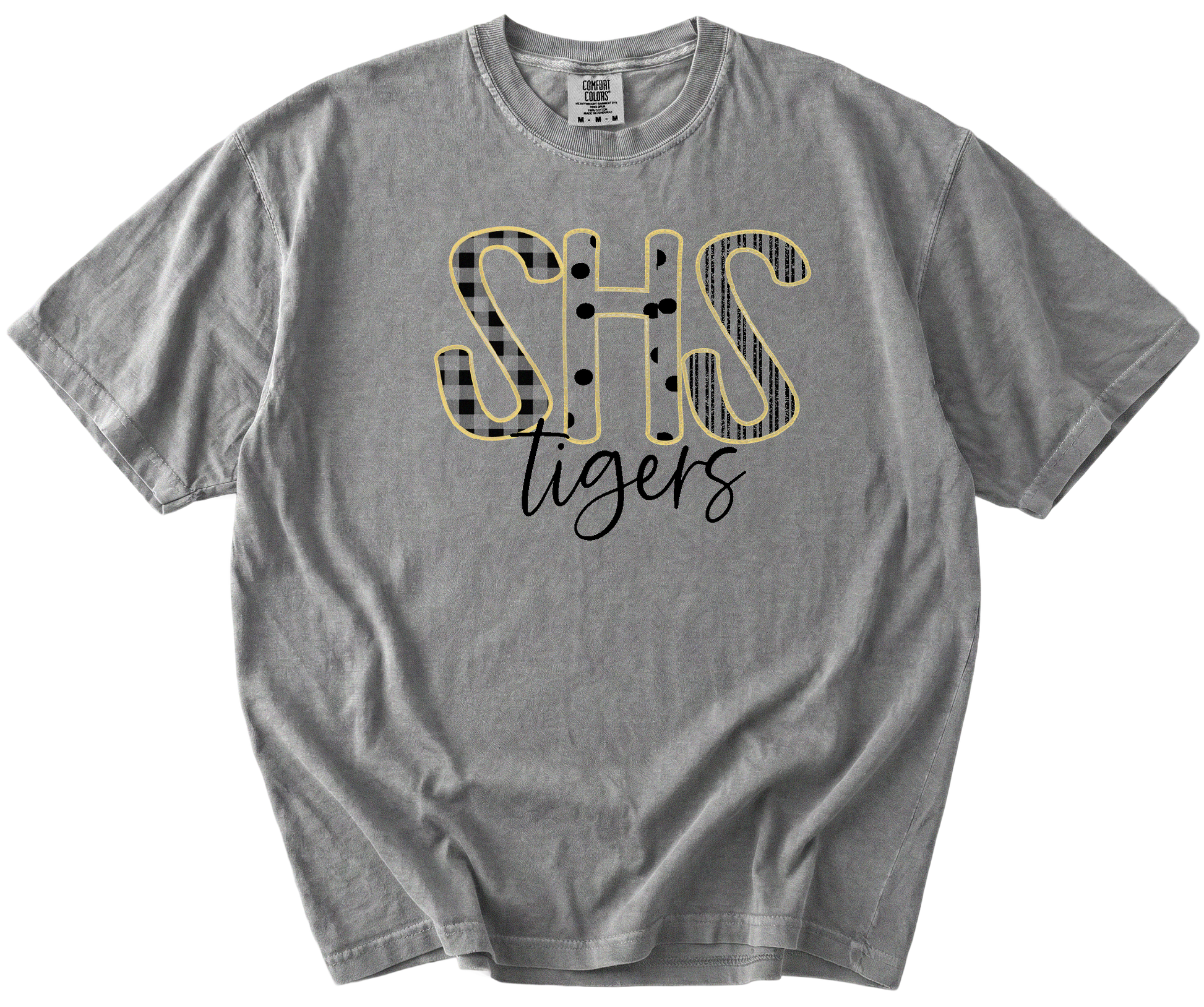 SHS Comfort Colors Shirt | Patterned Letter Tigers T-Shirt | Adult and Youth Gallery 334