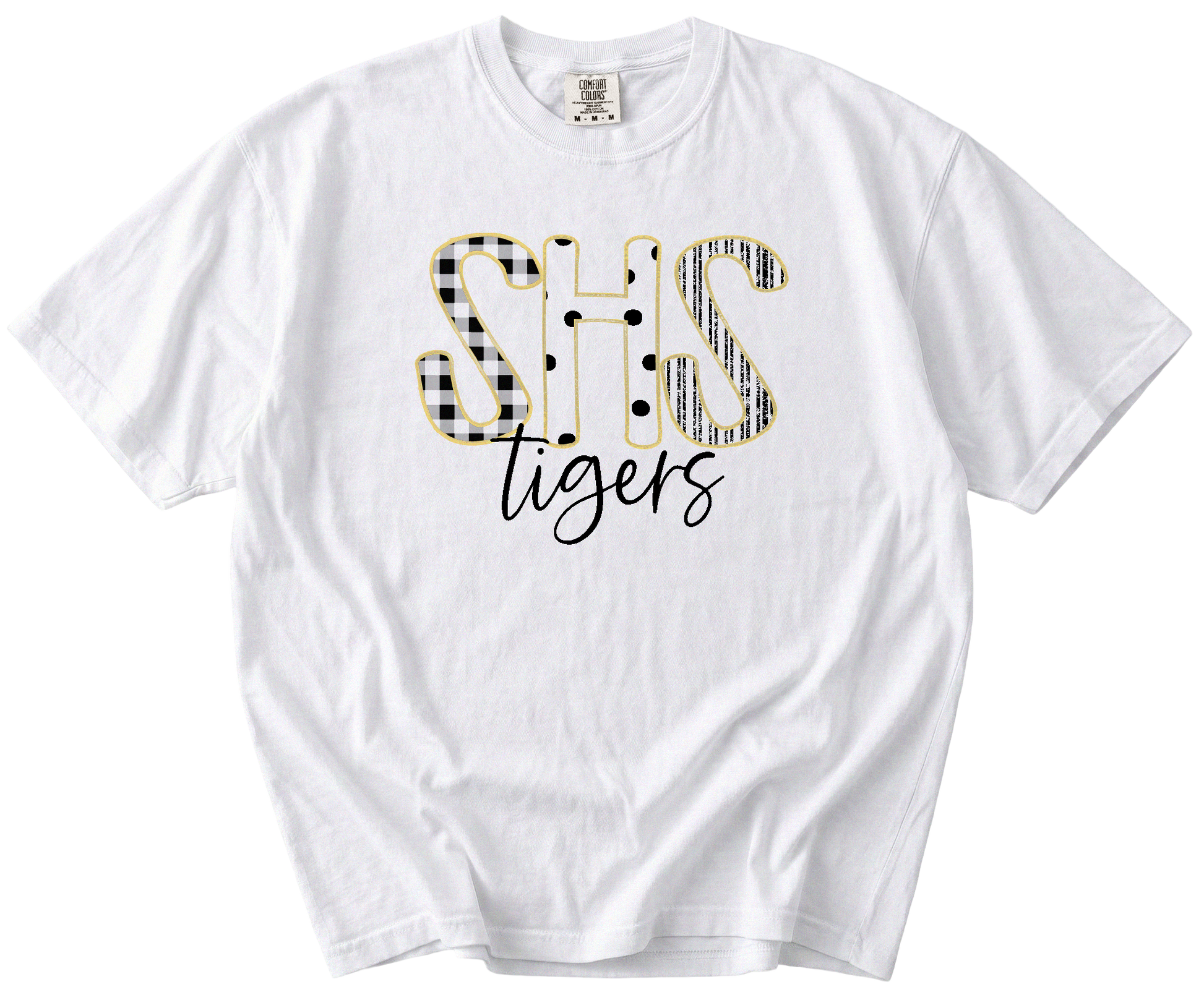 SHS Comfort Colors Shirt | Patterned Letter Tigers T-Shirt | Adult and Youth Gallery 334