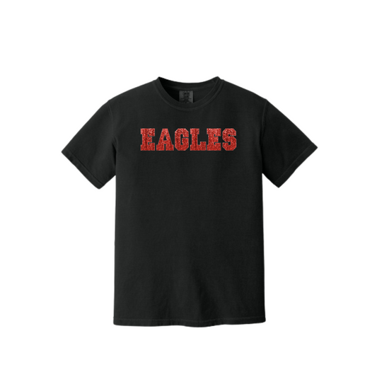 Glitter Varsity EAGLES Comfort Colors Tee (Adult and Youth Size)