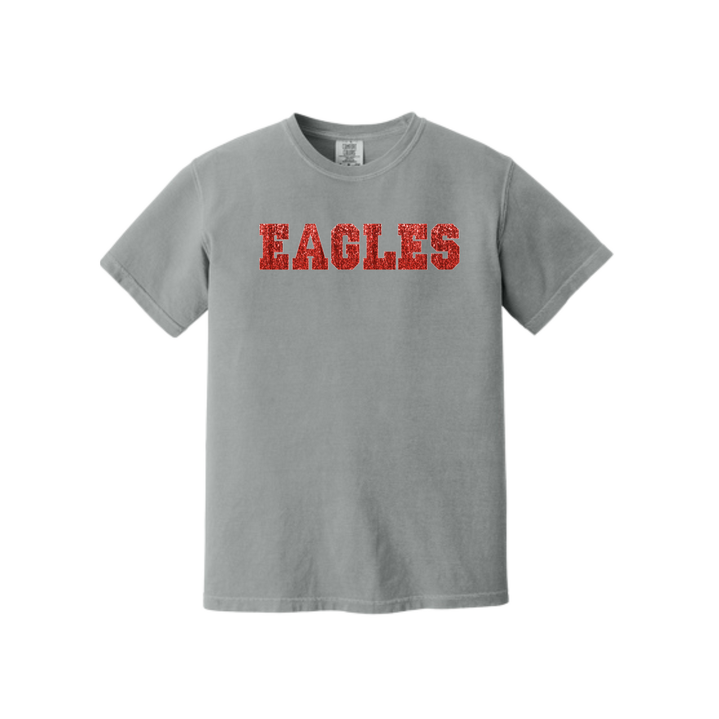Glitter Varsity EAGLES Comfort Colors Tee (Adult and Youth Size)