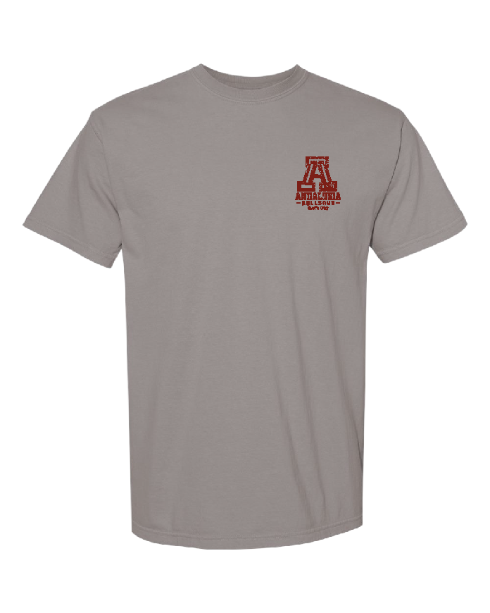 Andalusia Bulldogs Block A Tee - Grey, front
