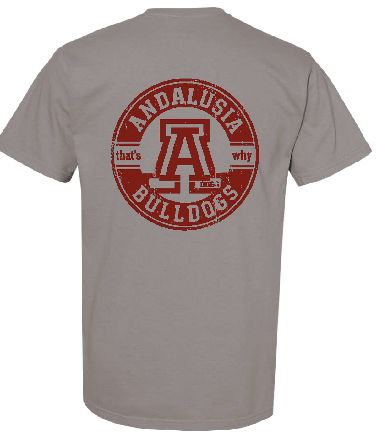 Andalusia Bulldogs Circle Stamp Tee - Grey, back design