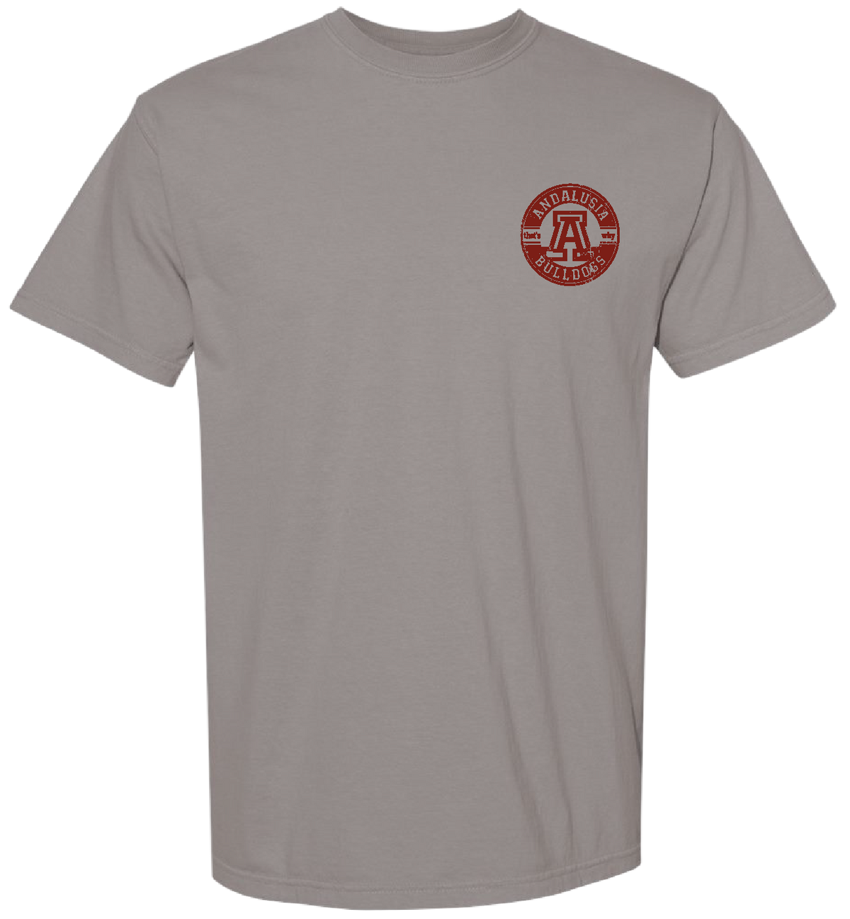 Andalusia Bulldogs Circle Stamp Tee - Grey, front