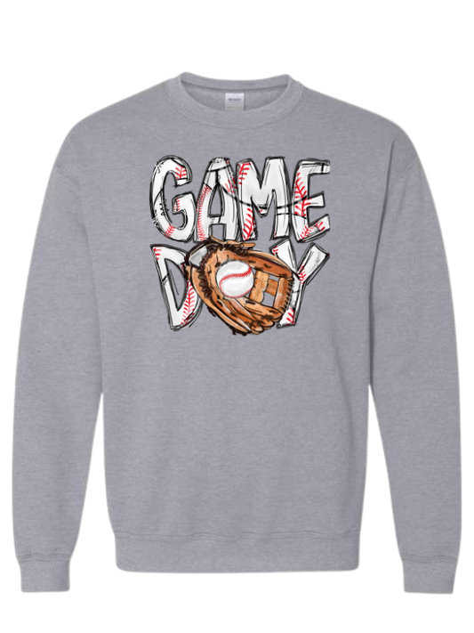Game Day Baseball Sweatshirt with Glove Gildan