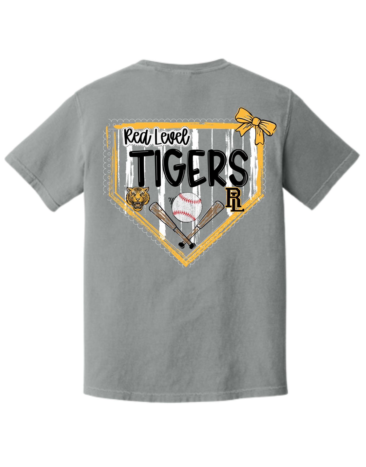 Red Level Tigers Baseball Homeplate T-Shirt Gallery 334