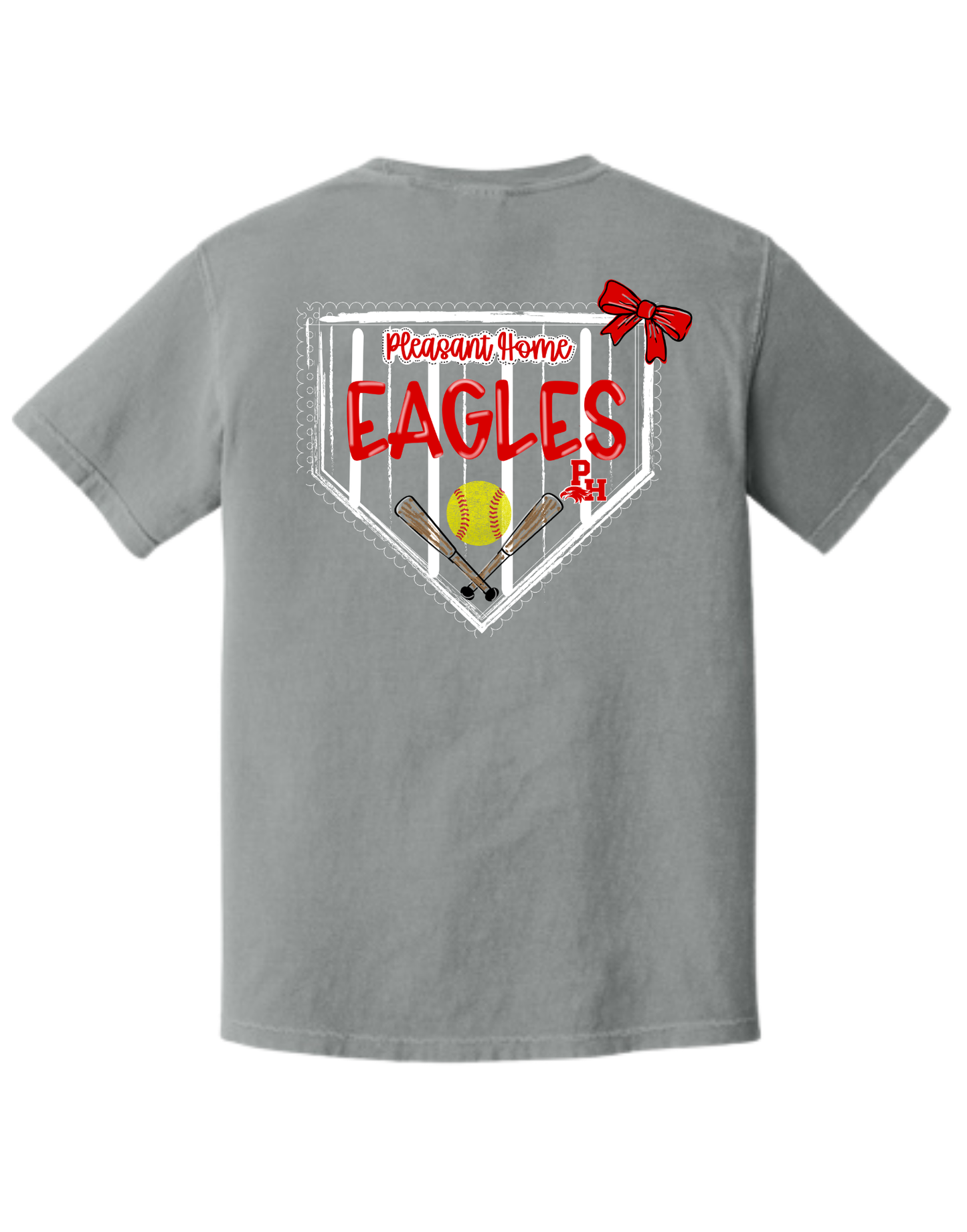 Pleasant Home Eagles Softball Homeplate T-Shirt Gallery 334