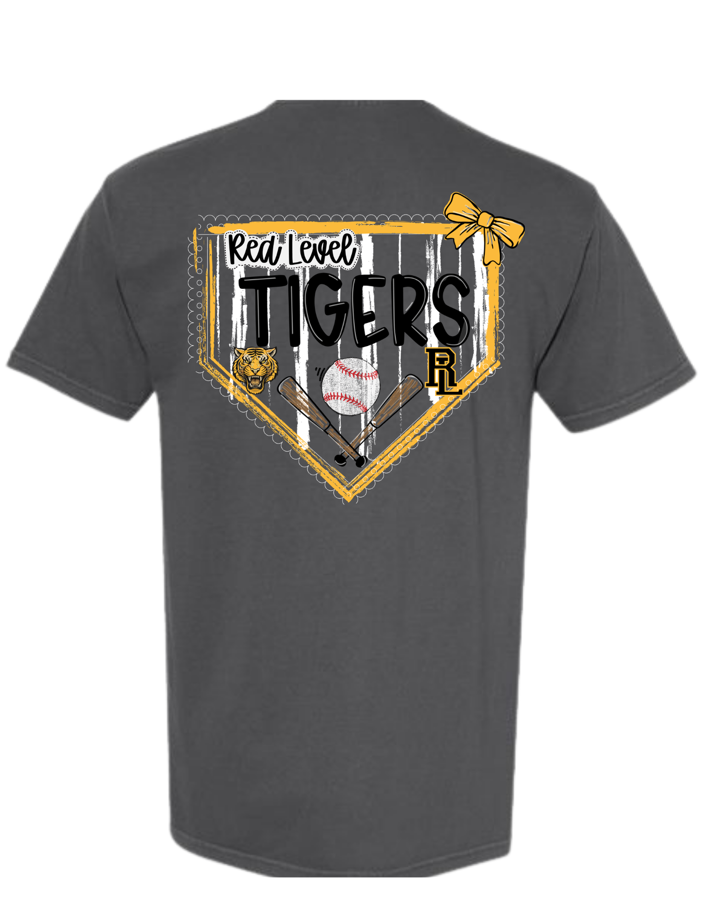 Red Level Tigers Baseball Homeplate T-Shirt Gallery 334