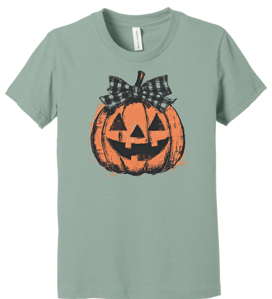 Youth Bow Jack-O'-Lantern - Short Sleeve T-Shirt Gallery 334