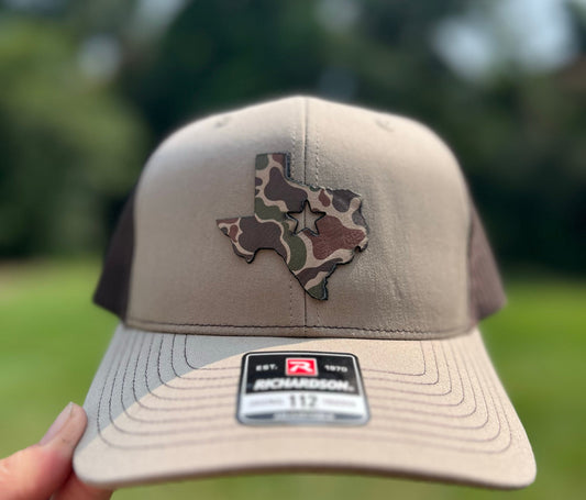 Camo Texas Flag Richardson 112 leather patch hat Gallery 334