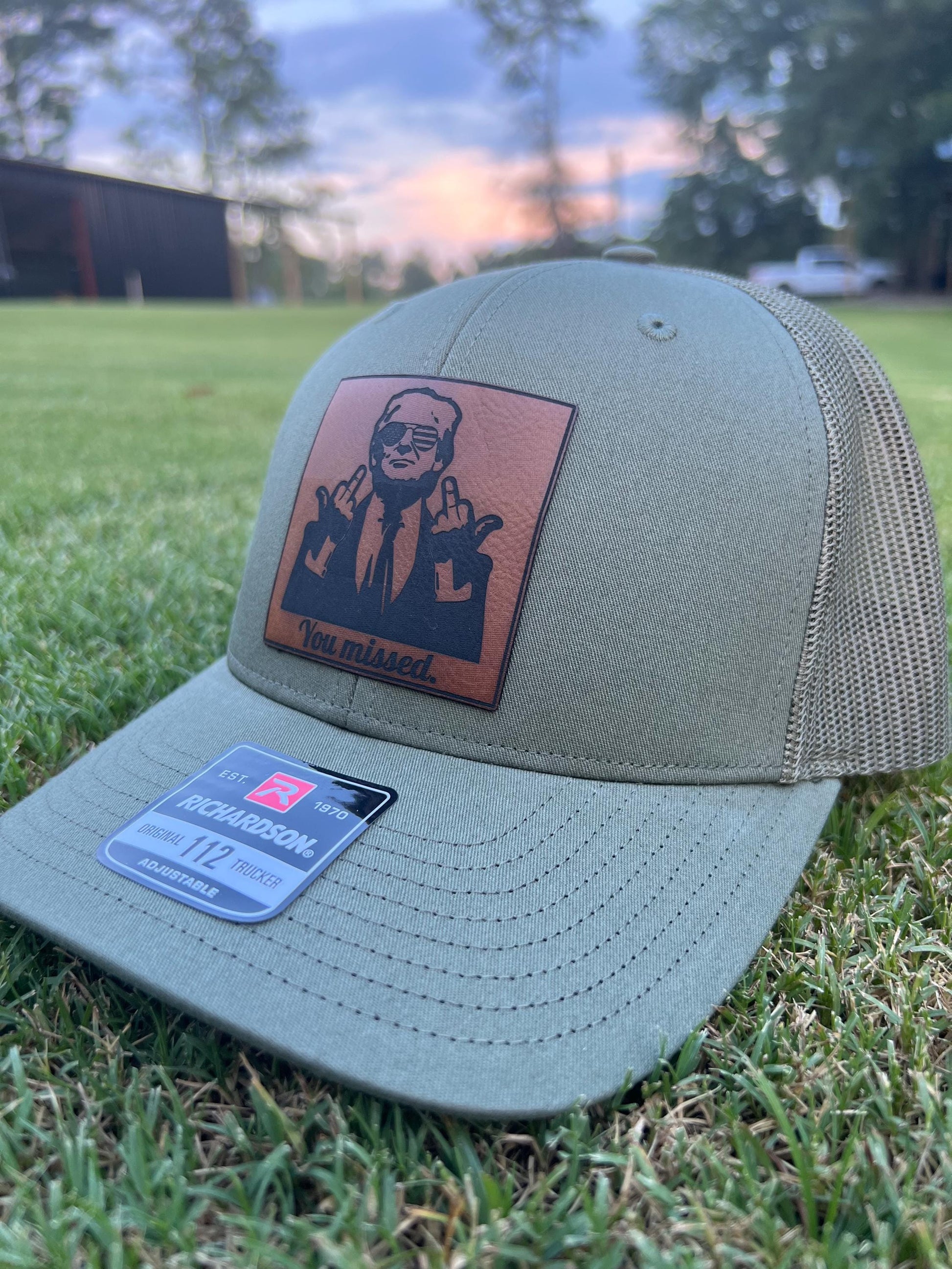 Trump Fight Rally You Missed Leather Patch Richardson 112 Hat Gallery 334