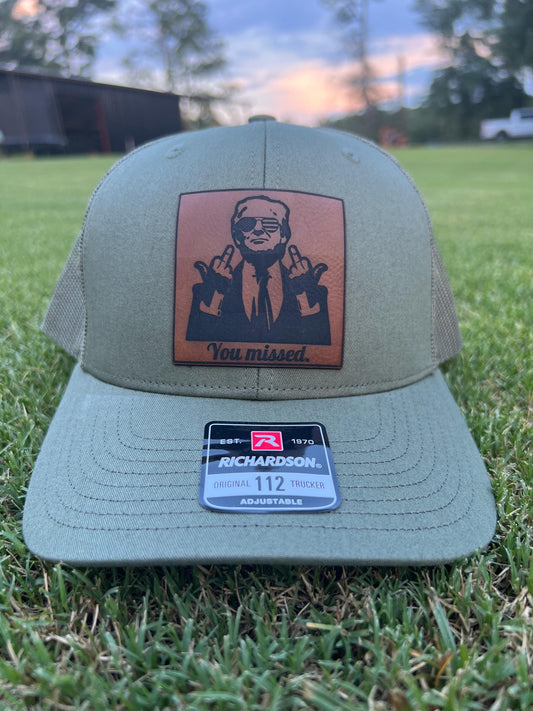Trump Fight Rally You Missed Leather Patch Richardson 112 Hat Gallery 334