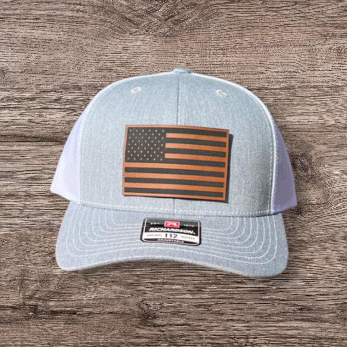 American Flag Leatherette Rawhide Patch Hat Richardson 112 Gallery 334