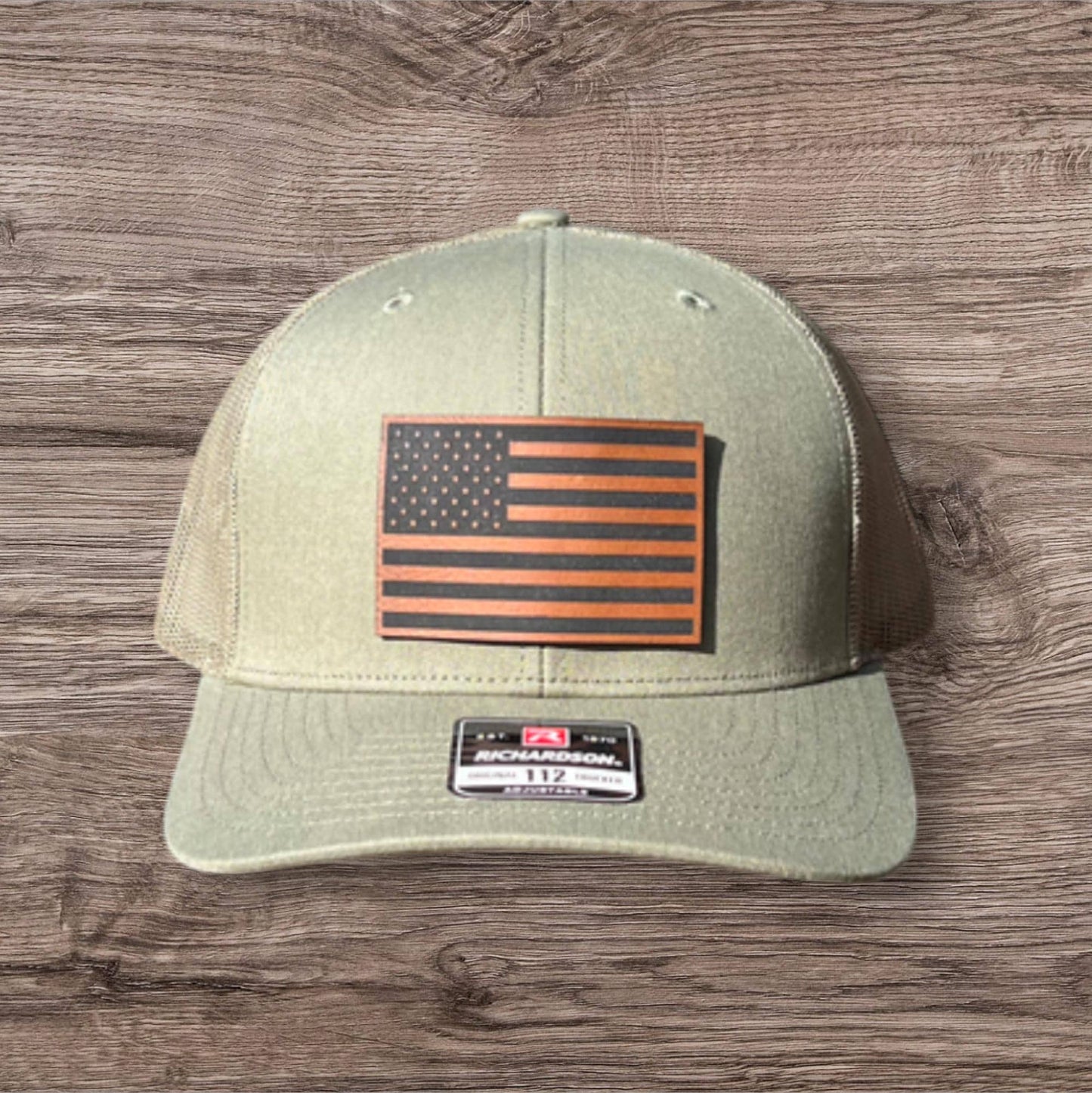 American Flag Leatherette Rawhide Patch Hat Richardson 112 Gallery 334