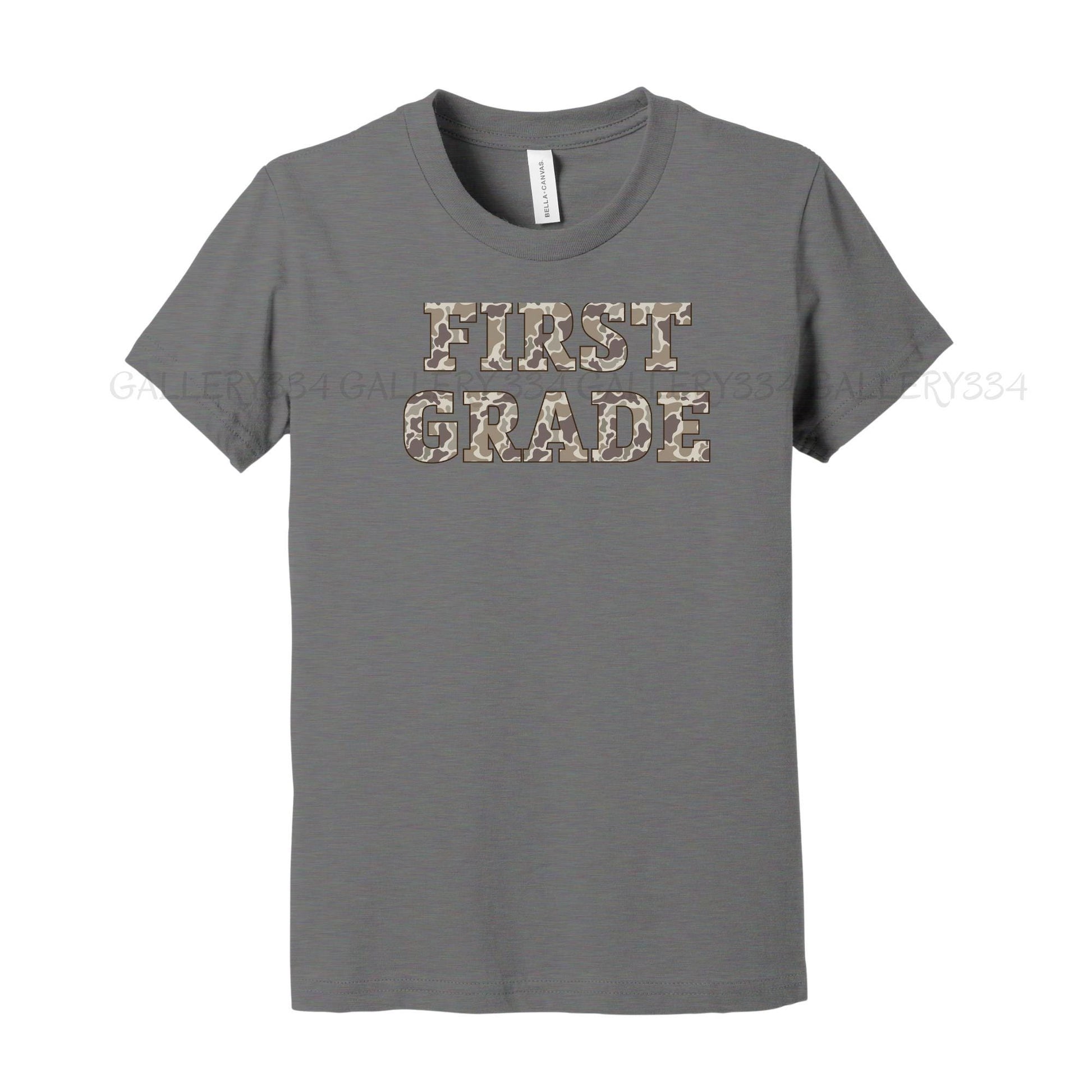 First Grade Old School Camo Youth Shirt Gallery 334
