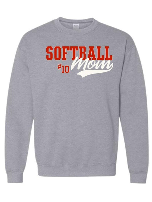 Custom Softball Mom Sweatshirt - Custom Team Colors and Number Gallery 334