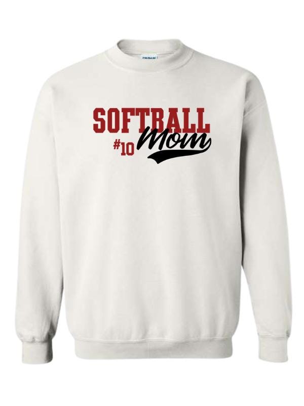 Custom Softball Mom Sweatshirt - Custom Team Colors and Number Gallery 334