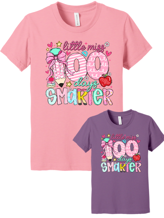 Little Miss 100 Days Smarter Youth Shirt Gallery 334