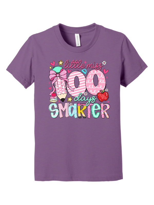 Little Miss 100 Days Smarter Youth Shirt Gallery 334